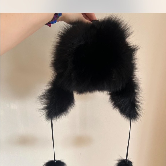 Black Rabbit Fur Russian Style Hat - Picture 2 of 6